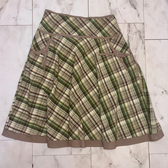 Vintage Plaid A-Line Skirt w/ Pockets Size 12 Preppy Academia Fall Style - Picture 6 of 9